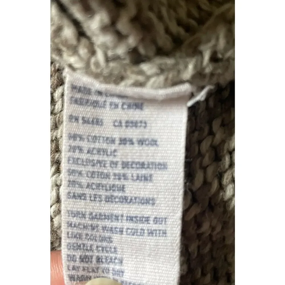 American Eagle Chunky Knit Fisherman Sweater Size Small Cotton/wool Academia AE - Picture 10 of 10